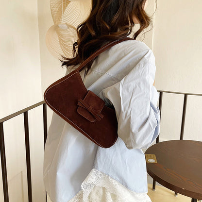 Elegant Bow-Detail Velvet Handbag Acalora