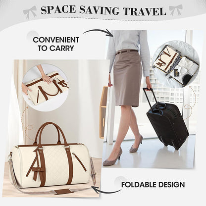 Elegant Quilted Business Travel Duffle Bag Acalora