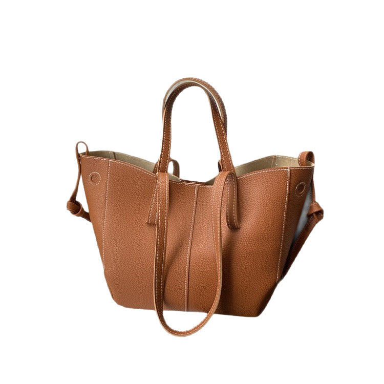 Textured Leather Everyday Tote Bag Acalora