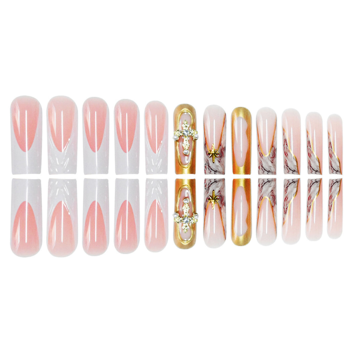 Decorative Long Press-On Nail Art Acalora