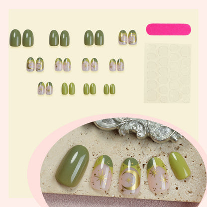 Decorative Press-On Nail Art Set with Botanical Inspirations Acalora