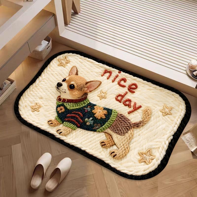 Decorative Dog-Themed Bath Rug