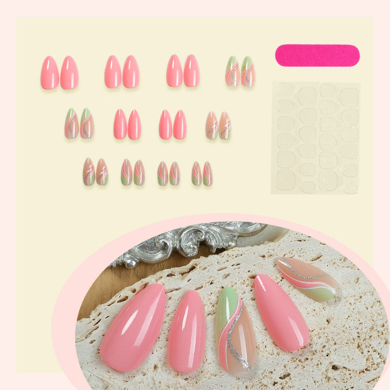 Premium Artistic Press-On Nail Set with Elegant Floral Designs Acalora