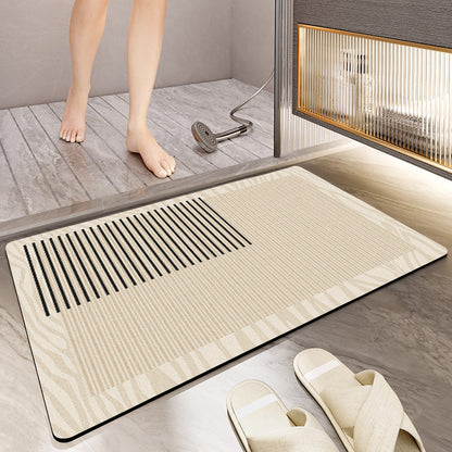 Textured Geometric Bath Mat Acalora