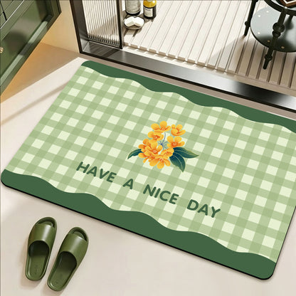 Stylish Floral Patterned Comfort Bath Mat Acalora