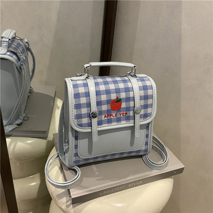Playful Checked Mini Backpack Acalora
