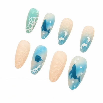 Underwater-themed art nails Acalora
