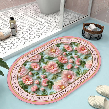 Floral Design Bath Mat