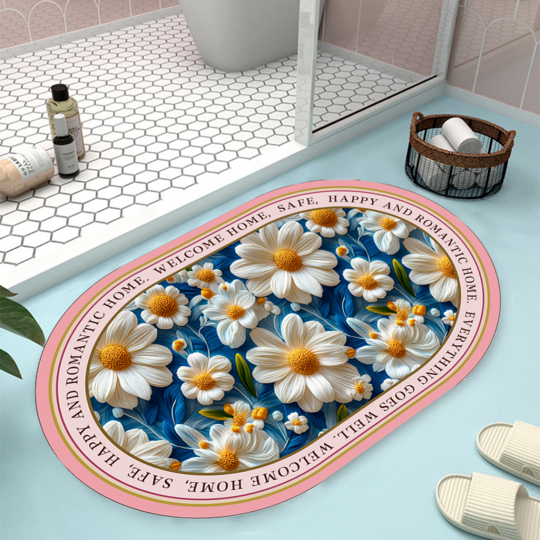 Floral Design Bath Mat