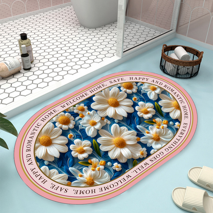 Floral Design Bath Mat