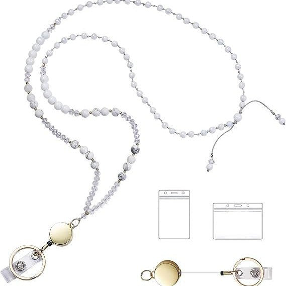 Beaded Eyewear Lanyard with Retractable Clip Acalora