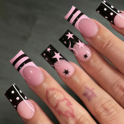 Decorative Long Press-On Nail Art Tips Acalora
