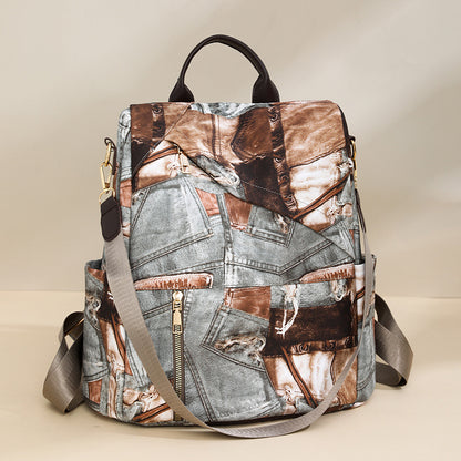 Artistic Patchrk Fabric Backpack Acalora