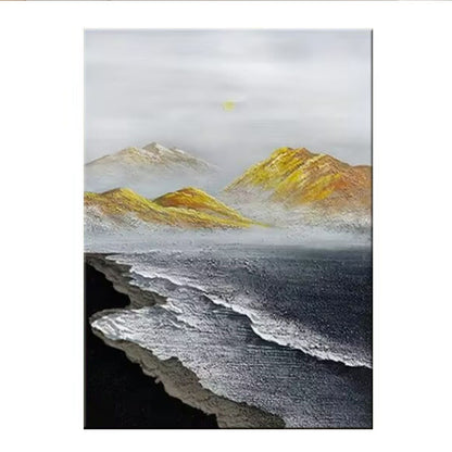 Textured Coastal Landscape Canvas Artwork