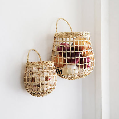 Handwoven Natural Storage Baskets with Handles Acalora