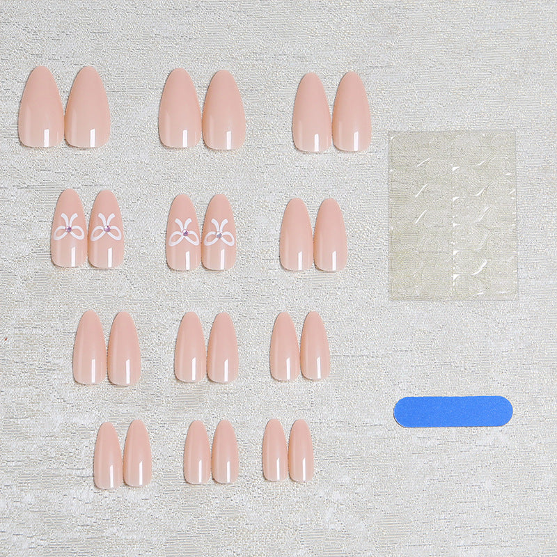 Acrylic nail set with elegant bow accents Acalora