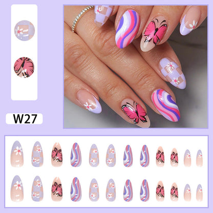 Artificial Nail Set with Glamorous Marbled Design Acalora