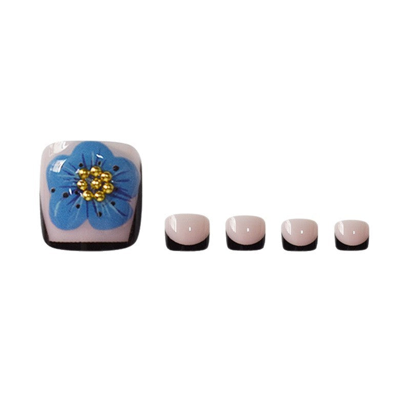 Decorative Floral Press-On Toenails Acalora