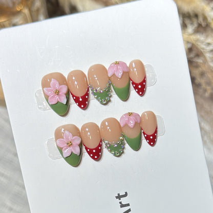 Floral-Themed Decorative Press-On Nail Set Acalora 1788224030
