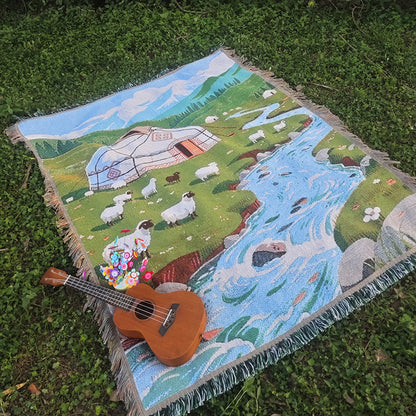 Cozy Landscape-Themed Throw Blanket