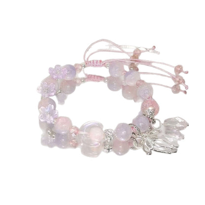 Handmade Floral Bead Charm Bracelet Acalora