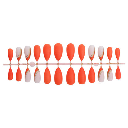 Artistic Press-On Nail Set with Elegant Design Acalora