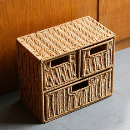 Multi-Drawer Wicker Storage Organizer Bowlift
