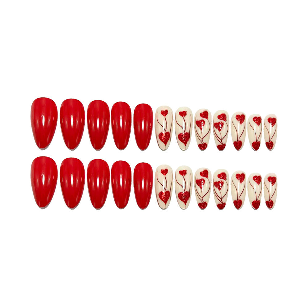 Art nails in elegant heart design Acalora