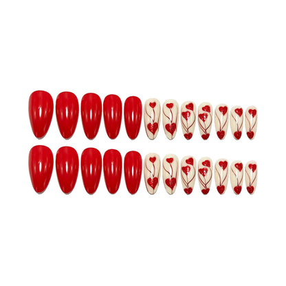 Art nails in elegant heart design Acalora