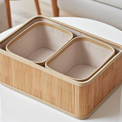 Elegant Storage Baskets Made of Natural Bamboo Acalora