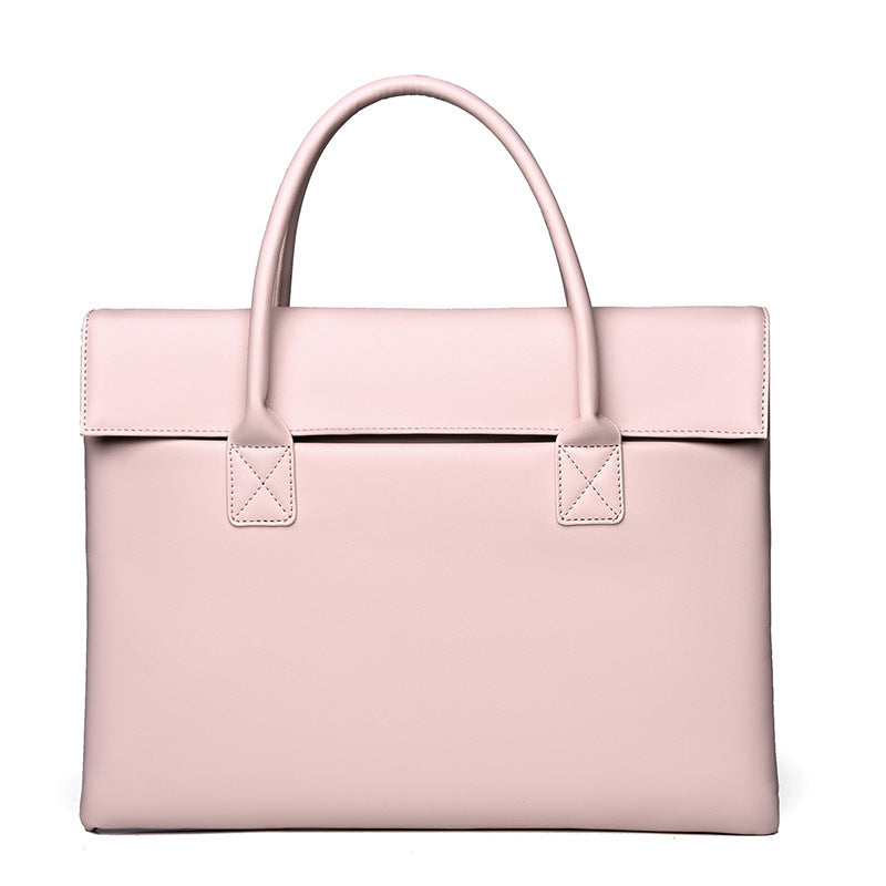 Elegant Structured Leather Office Tote Bag Acalora