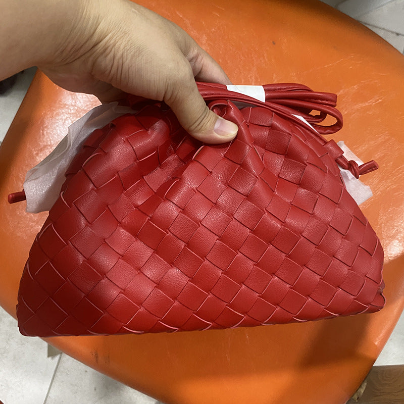 Elegant Woven Leather Bucket Bag Acalora