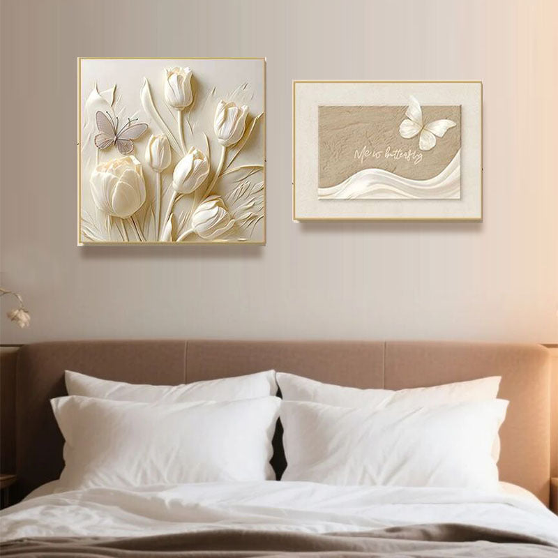 Elegant Floral Relief Wall Decor