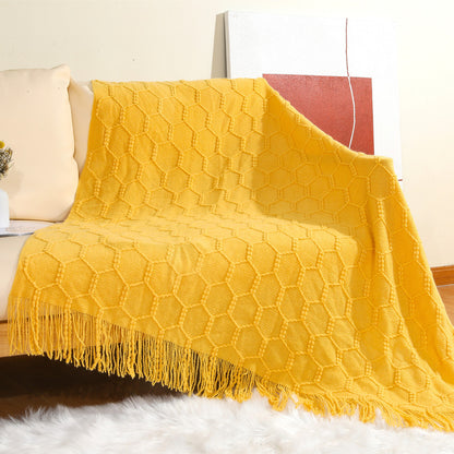 Unisex Decorative Knit Throw Blanket