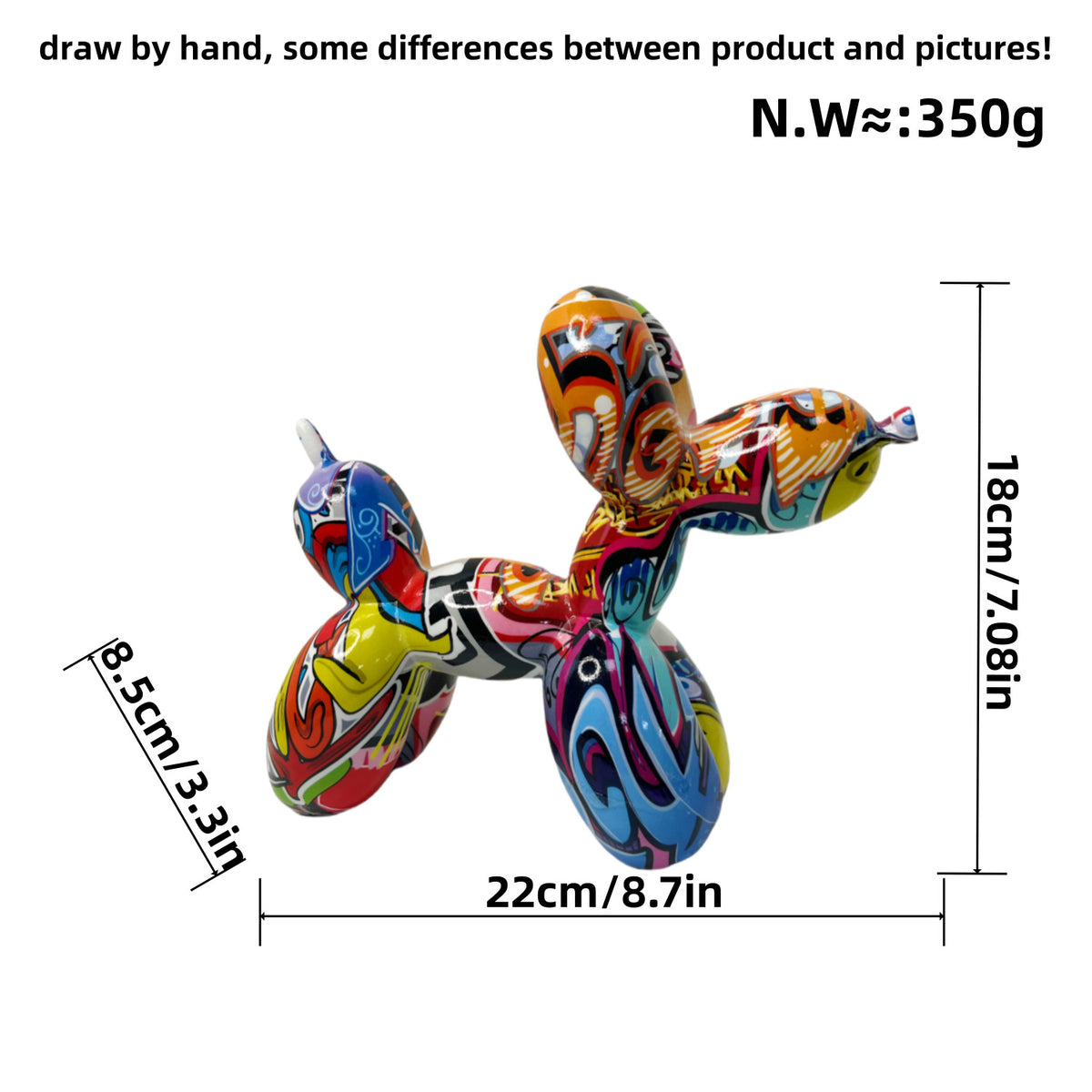 Colorful Balloon Dog Sculpture Acalora