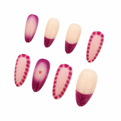 Elegant Artificial Nails with Floral Patterns Acalora