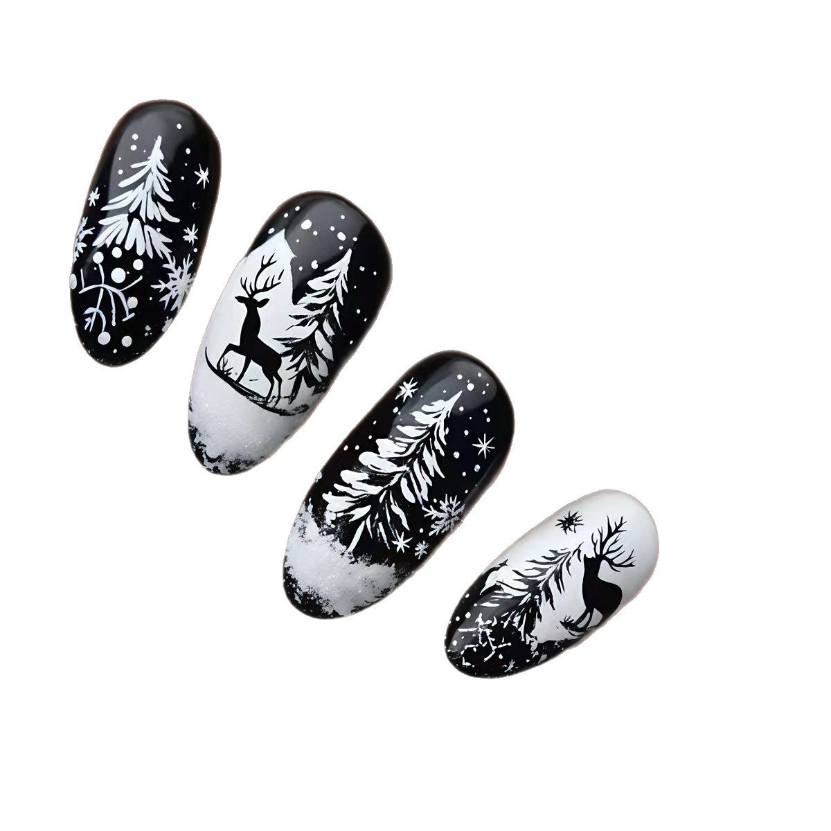 Snowy Winter-Themed Nail Art Acalora