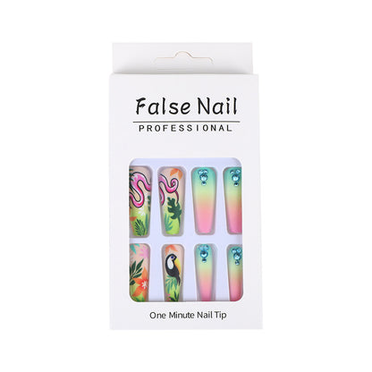 Artificial nail tips in tropical design Acalora