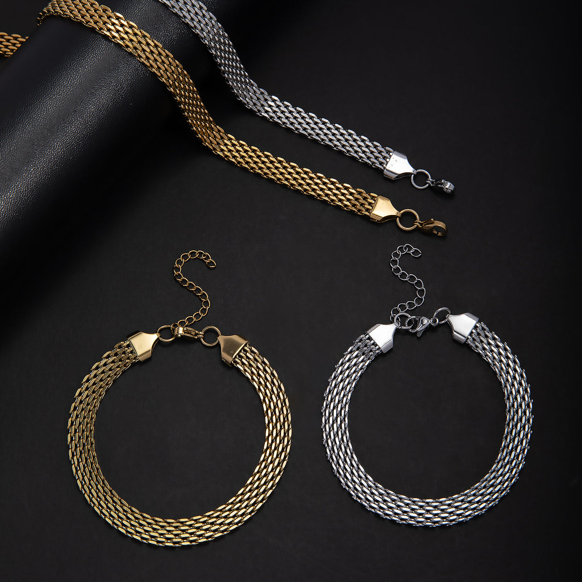 Elegant Textured Statement Jewelry Set Acalora