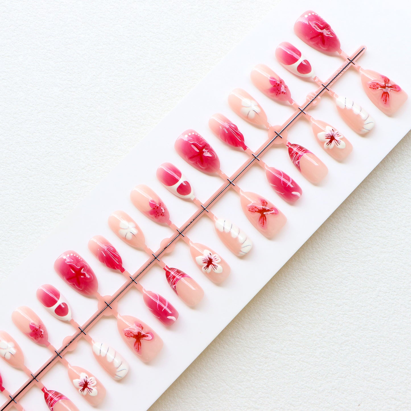 Premium Floral Press-On Nail Art Collection Acalora