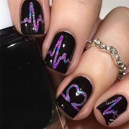 Heartbeat-Themed Nail Art Acalora