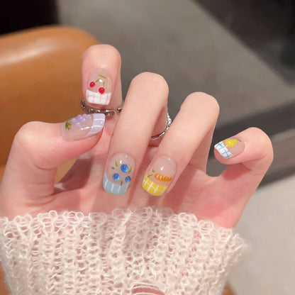 Artistic Fruit-Inspired Press-On Nail Set Acalora