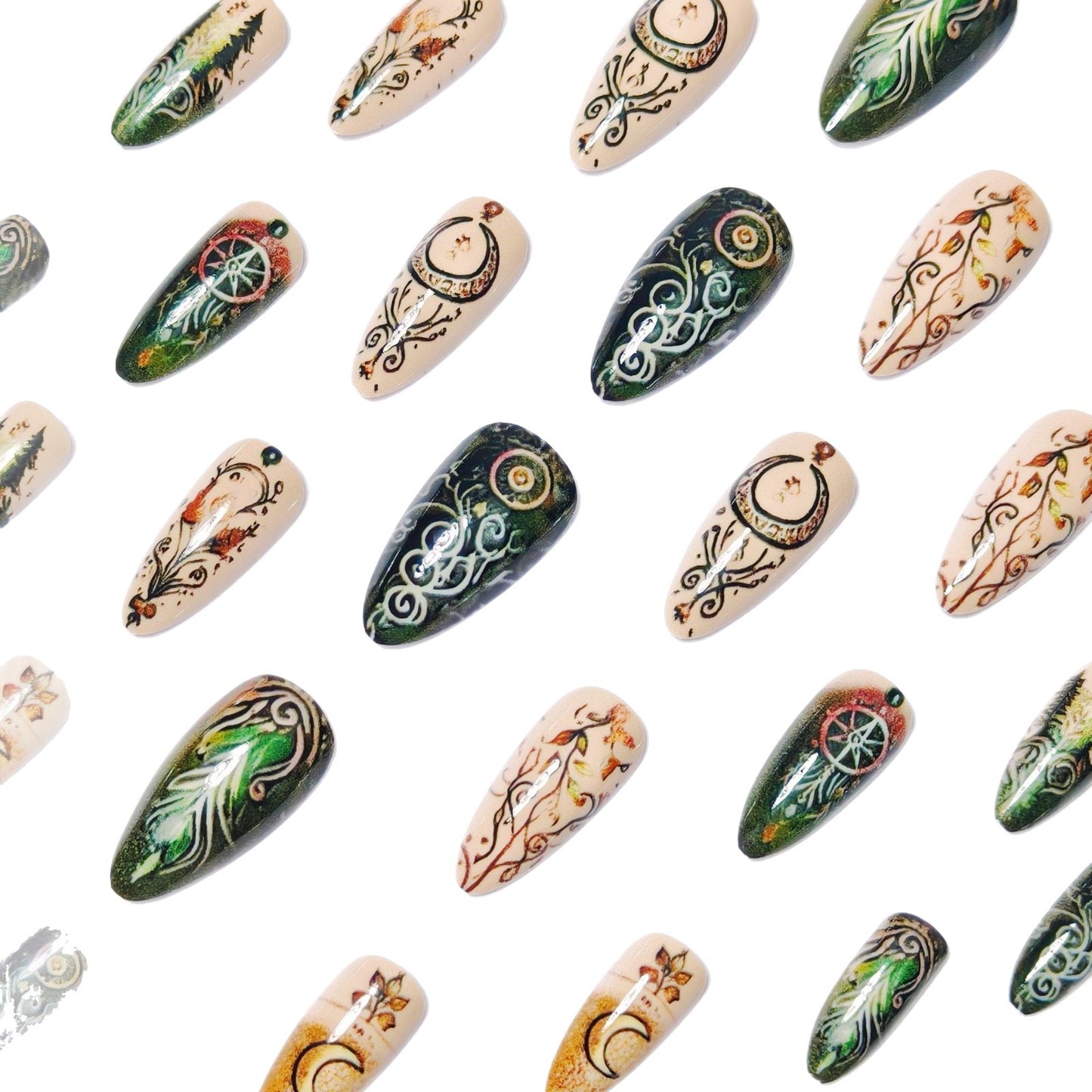 Artistic Celestial-Themed Nail Art Acalora