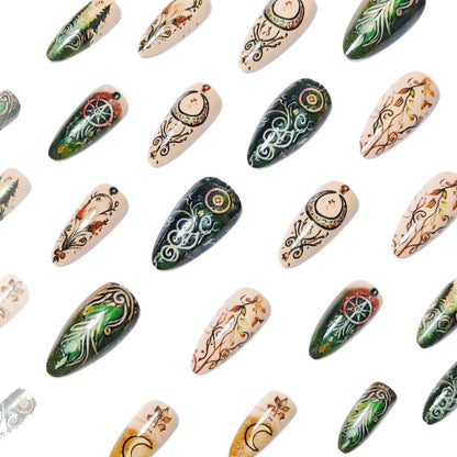 Artistic Celestial-Themed Nail Art Acalora