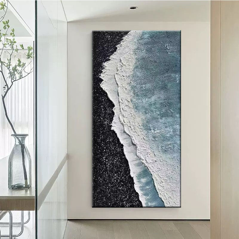 Textured Coastal Wave Canvas Artwork