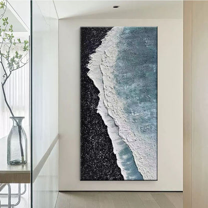 Textured Coastal Wave Canvas Artwork