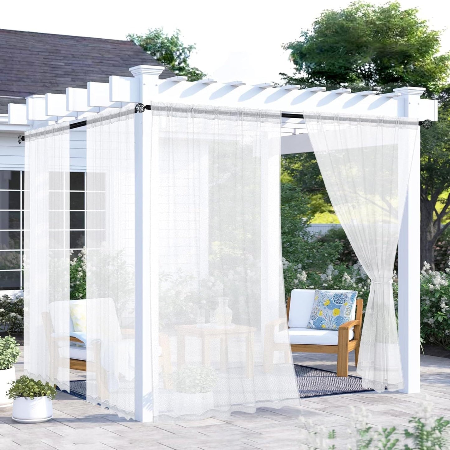 Elegant Sheer Curtain Panels with Rod Pocket Design