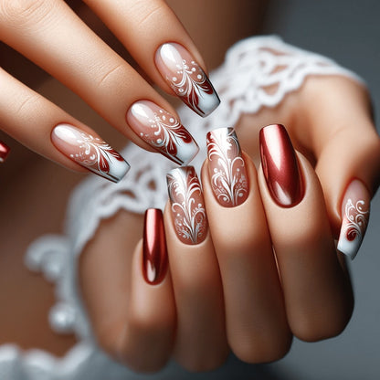 Artificial nails in elegant vintage design Acalora