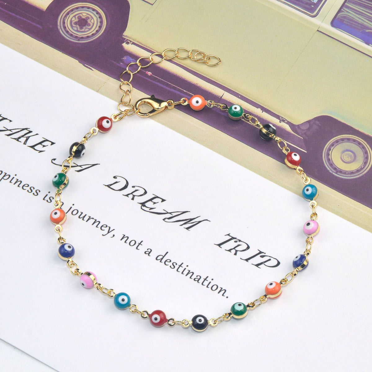 Colorful Beaded Ankle Bracelet Acalora