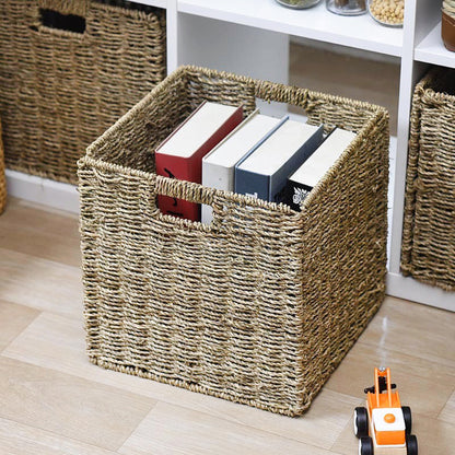 Rectangular Natural Fiber Storage Basket Acalora